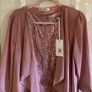 Grace Karin Mauve Sequin Dress with Overlay